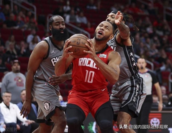 nba7连胜!休斯敦火箭队114-104完胜篮网队!哈登25分!戈登21分