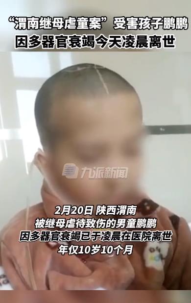 被继母虐待成植物人多器官衰竭渭南继母虐童案受害者鹏鹏离世