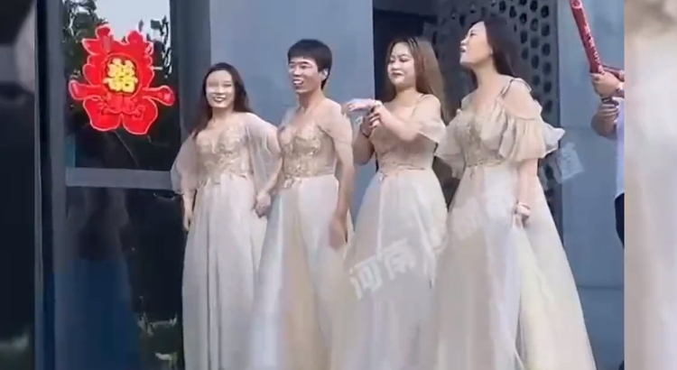 6月16日,河南郑州,小伙男扮女装当伴娘的视频瞬间引起了不少网友们的