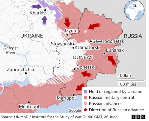 俄军控制乌克兰卢甘斯克州最后一座大城市利西昌斯克