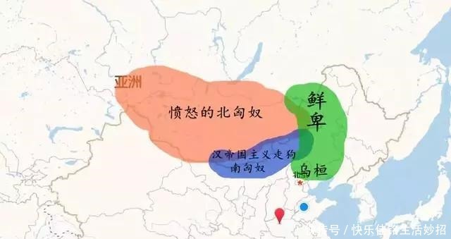 汉朝时,匈奴分裂成为南匈奴和北匈奴.