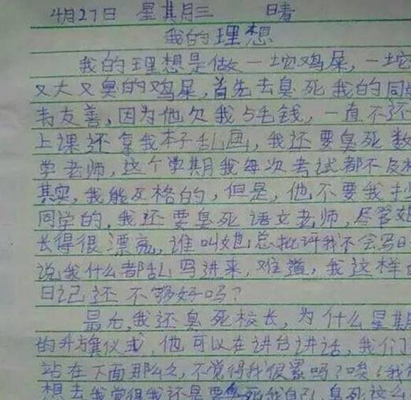 小学生搞笑作文爆红个个都是人才