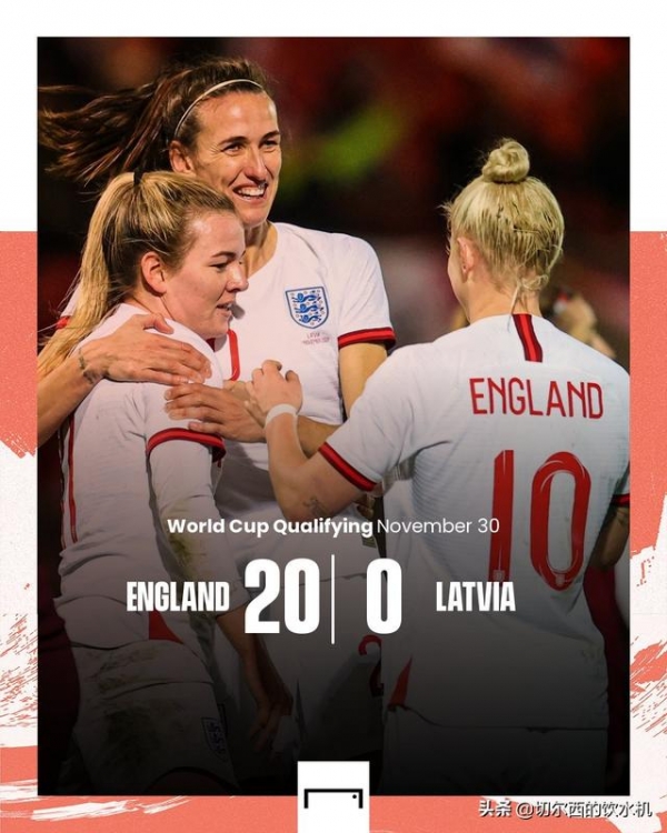 20-0！英格兰妹子刷爆比分，3人帽子戏法，距离女国足纪录只差1球