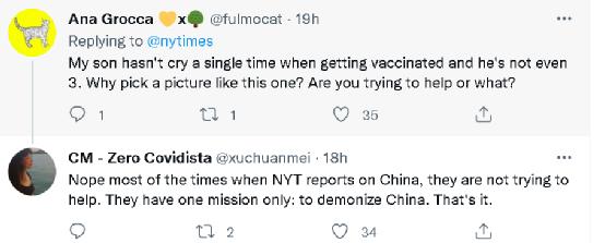 《纽约时报》发了张中国儿童打疫苗的图片，结果被美国网民骂惨了