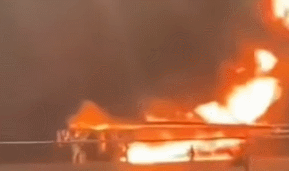 美军B-1B轰炸机基地内起火：2人受伤 疑似飞机燃烧画面曝光
