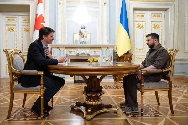 乌克兰总统泽连斯基会见加拿大总理特鲁多