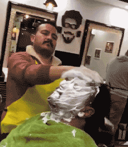 一般|爆笑GIF: 至尊VIP洗脸，一般人享受不到这种服务