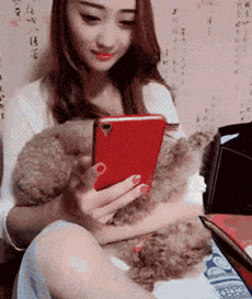 咯噔|搞笑GIF图：美女你亲狗，但你亲狗屁股干嘛，旁边人都笑了