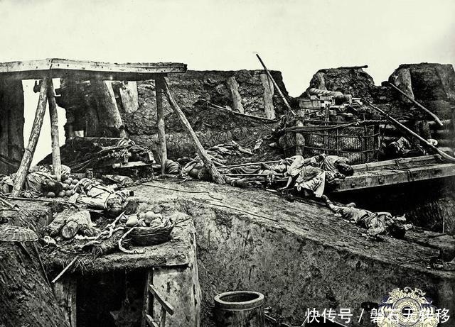 第二次鸦片战争老照片清军将士战死炮台英法联军城中烧杀抢掠
