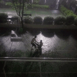 两个|GIF搞笑趣图:你们两个发生什么矛盾了!怎么把女朋友扔了!