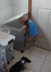 姐姐|搞笑GIF: 别走姐姐, 我就跟你聊聊天, 不抢你吃的