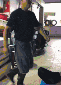 大师|搞笑GIF趣图:大哥，这么大的带鱼还是第一次见到，应该很好吃吧！