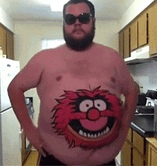 肚皮|搞笑GIF：跳肚皮舞的胡子大叔