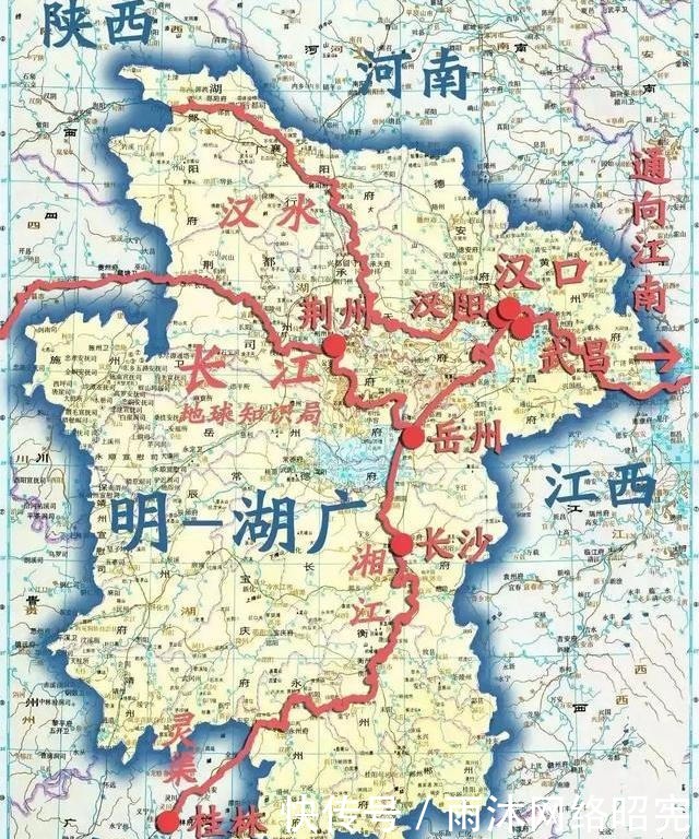 明朝湖广行省地图图片