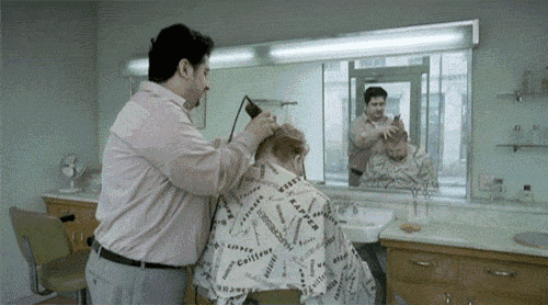 理发师|搞笑GIF：我表示没有食欲了，只想下去