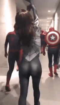 老婆|搞笑GIF趣图:小姐姐，你是我见过的最美的蜘蛛侠，给我签个名呗！