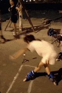 妹子|搞笑GIF动图： 妹子, 你别想跑了