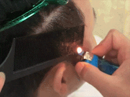 不要|搞笑GIF: 原来烫发是这么烫的, 我读书少你不要骗我