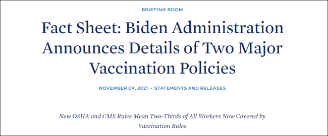 美国疫情不见起色 拜登强制全美私企员工接种疫苗